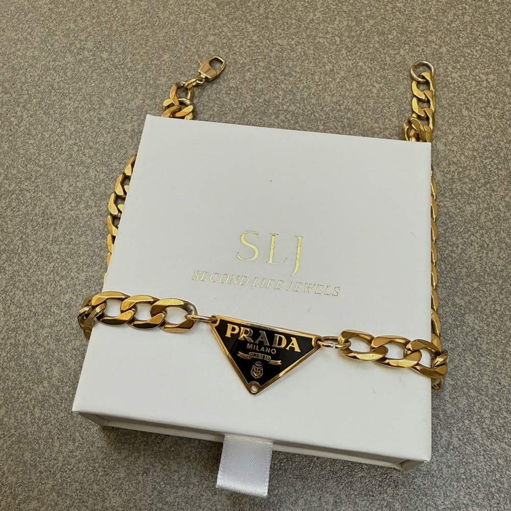 Prada Black and Gold Chain